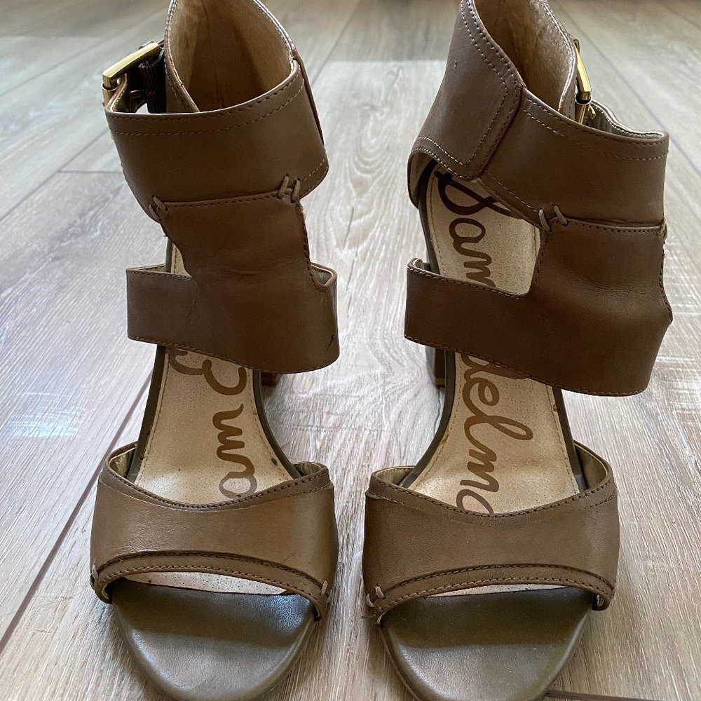 Sam Edelman Army Green Leather Heels